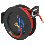 Sealey Retractable Air Hose Metal Reel 15m Ø10mm ID Rubber Hose