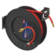 Sealey Retractable Air Hose Steel Reel 20m Ø10mm ID Rubber Hose