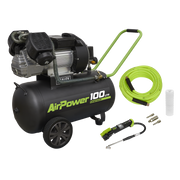 Sealey Air Compressor 100L Direct Drive 3hp & Air Accessory Kit