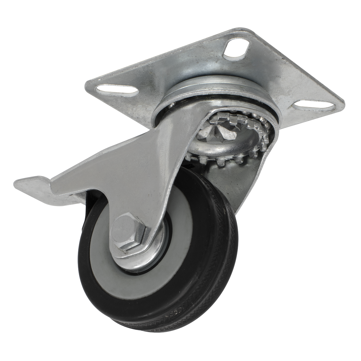 Sealey Castor Wheel Swivel Plate with Brake Ø50mm