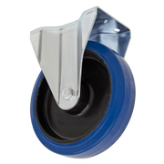 Sealey Heavy-Duty Blue Elastic Rubber Fixed Castor Wheel Ø160mm - Trade