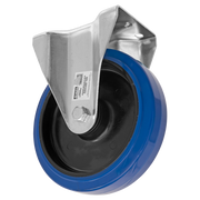Sealey Heavy-Duty Blue Elastic Rubber Fixed Castor Wheel Ø200mm - Trade