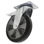 Sealey Heavy-Duty Rubber Castor Wheel Swivel With Total Lock Ø125mm - Trade