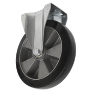 Sealey Heavy-Duty Rubber Castor Wheel Fixed Plate Ø200mm - Trade