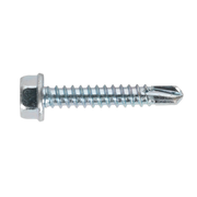 Sealey Self-Drilling Screw 4.2 x 25mm Hex Head Zinc Pack of 100