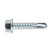 Sealey Self-Drilling Screw 5.5 x 25mm Hex Head Zinc Pack of 100