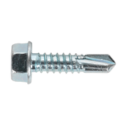 Sealey Self-Drilling Screw 6.3 x 25mm Hex Head Zinc Pack of 100