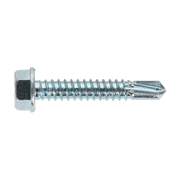 Sealey Self-Drilling Screw 6.3 x 38mm Hex Head Zinc Pack of 100