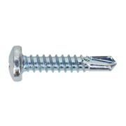 Sealey Self-Drilling Screw 4.8 x 25mm Pan Head Phillips Zinc Pack of 100