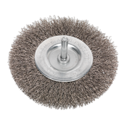 Sealey Flat Wire Brush Stainless Steel Ø100mm Ø6mm Shaft