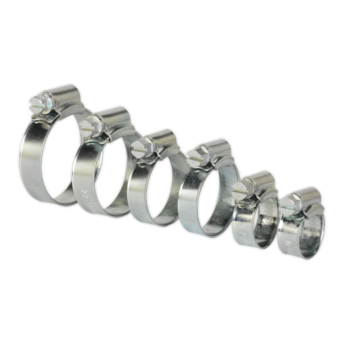 Sealey Hose Clip Assortment 30pc Ø8-29mm Zinc Plated