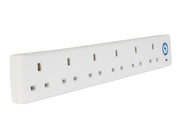 SMJ Extension Lead 240V 6-Way 13A Surge Protection 2m