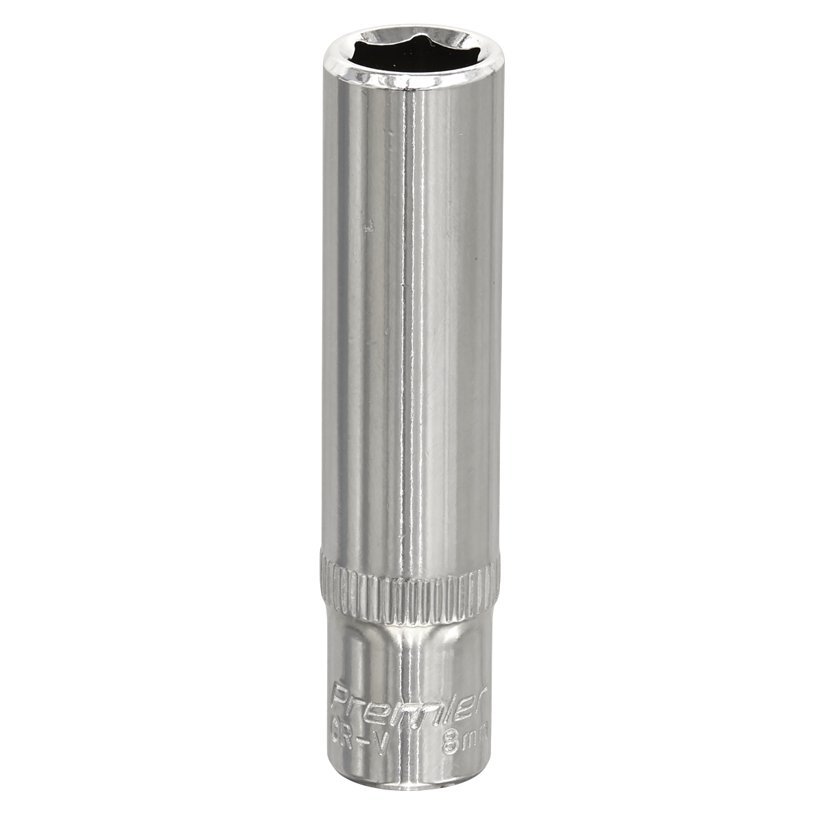 Sealey WallDrive® Socket 8mm Deep 1/4"Sq Drive Fully Polished