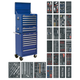 Sealey Tool Chest Combination 14 Drawer with Ball-Bearing Slides - Blue & 1179pc Tool Kit