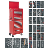 Sealey Tool Chest Combination 14 Drawer with Ball-Bearing Slides - Red & 1179pc Tool Kit