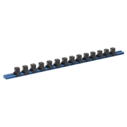 Sealey Socket Retaining Rail with 14 Clips Aluminium 1/2"Sq Drive