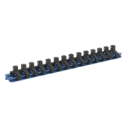 Sealey Socket Retaining Rail with 14 Clips Aluminium 1/4"Sq Drive