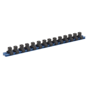 Sealey Socket Retaining Rail with 14 Clips Aluminium 3/8"Sq Drive
