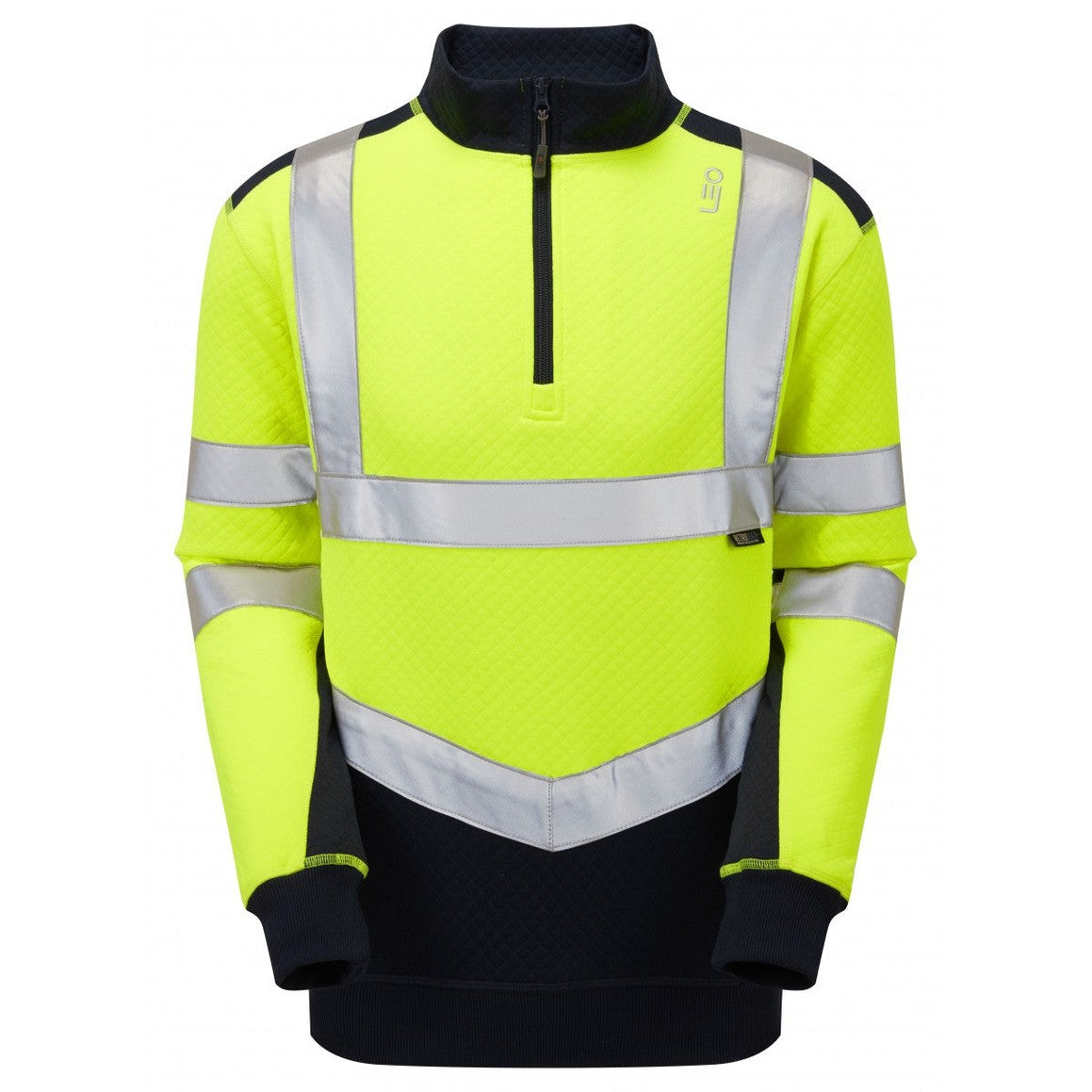Leo Workwear TAPELEY Leo EcoViz Dual Colour 1/4 Zip Sweatshirt