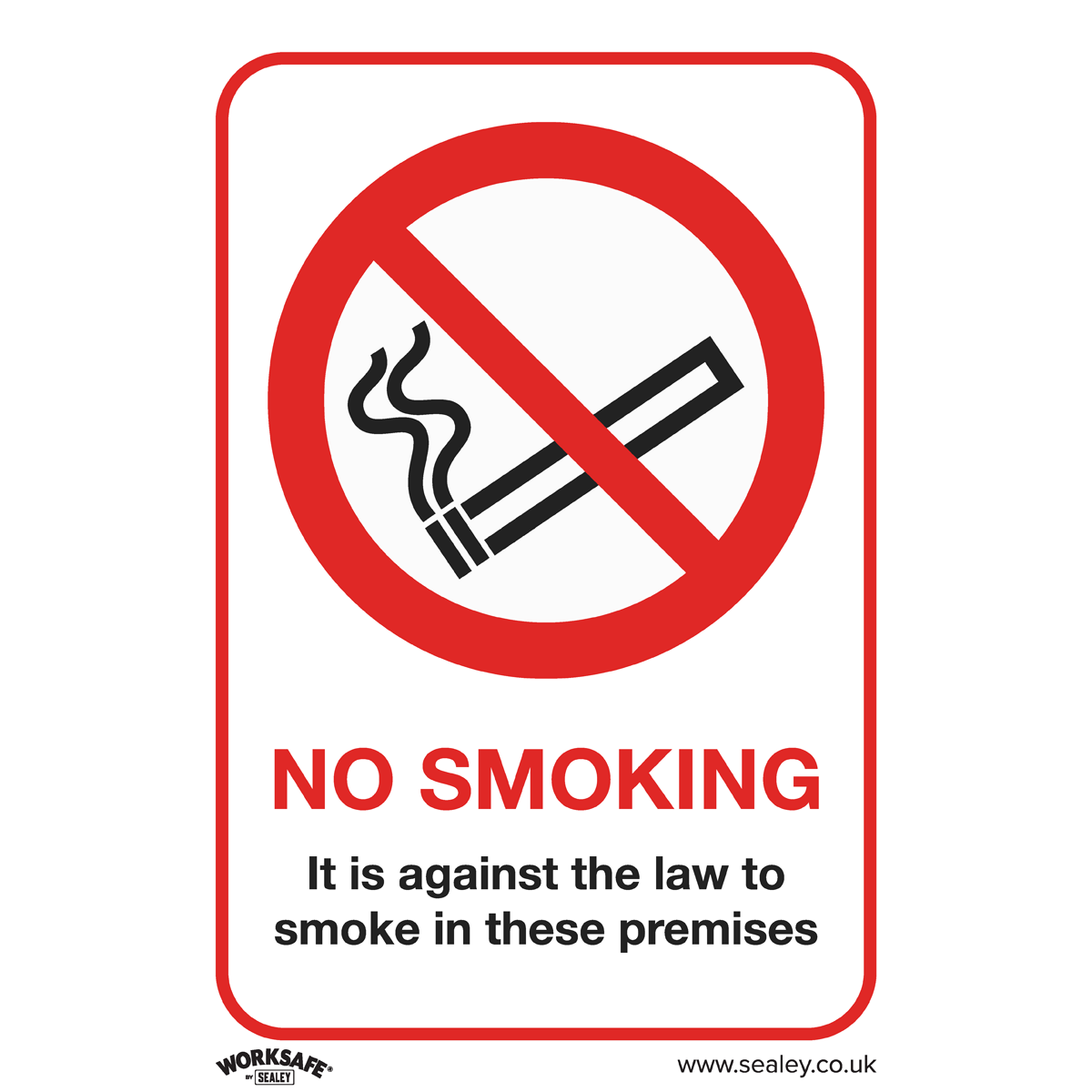 Sealey Prohibition Safety Sign - No Smoking (On Premises) - Self-Adhesive Vinyl