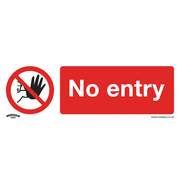 Sealey Prohibition Safety Sign - No Entry - Rigid Plastic