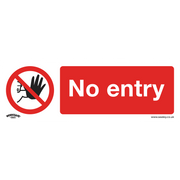 Sealey Prohibition Safety Sign - No Entry - Self-Adhesive Vinyl