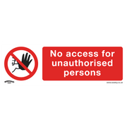 Sealey Prohibition Safety Sign - No Access - Rigid Plastic - Pack of 10