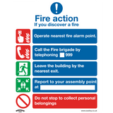 Sealey Safe Conditions Safety Sign - Fire Action Without Lift - Self-Adhesive Vinyl - Pack of 10