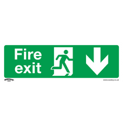 Sealey Safe Conditions Safety Sign - Fire Exit (Down) - Rigid Plastic