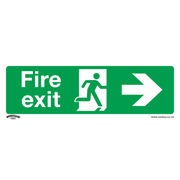 Sealey Safe Conditions Safety Sign - Fire Exit (Right) - Rigid Plastic - Pack of 10