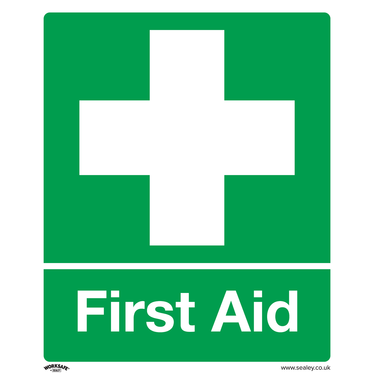 Sealey Safety Sign - First Aid - Rigid Plastic