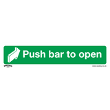 Sealey Safe Conditions Safety Sign - Push Bar To Open - Rigid Plastic