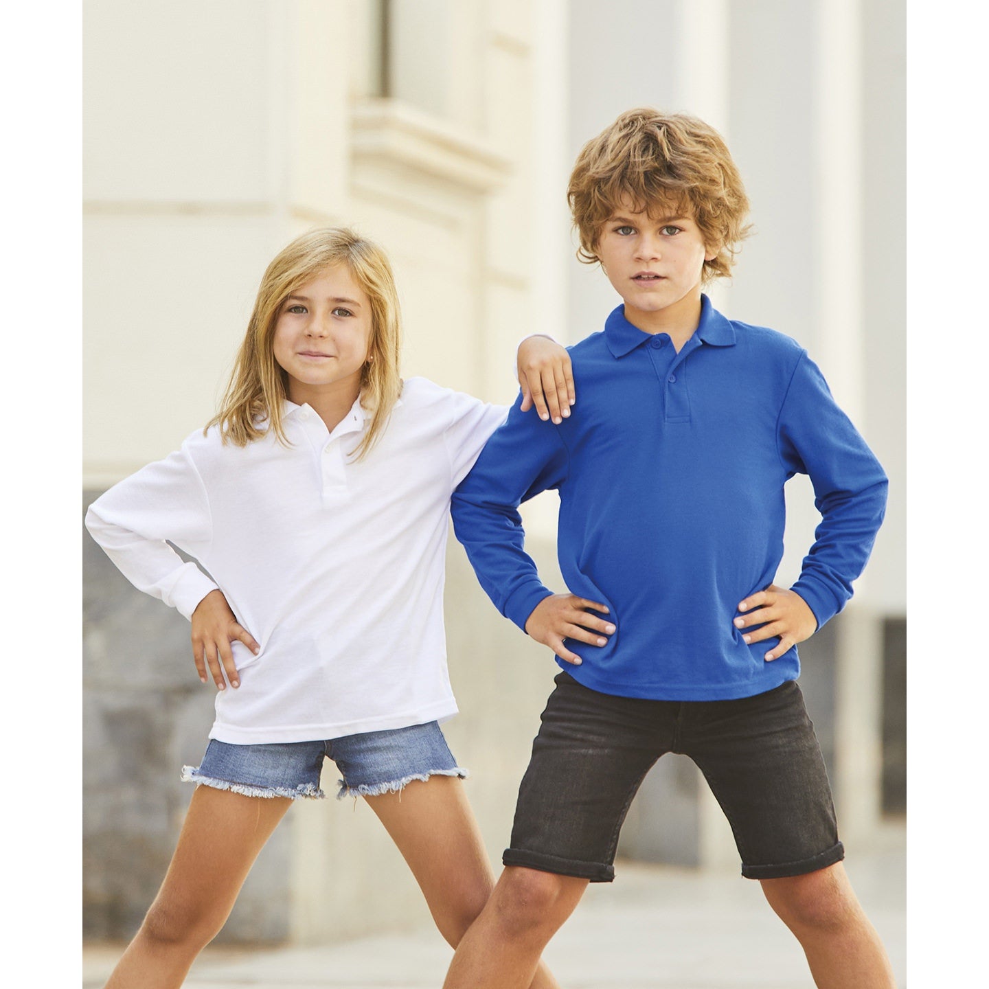 Fruit Of The Loom Kids Long Sleeve 65/35 Polo