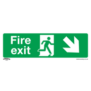 Sealey Safe Conditions Safety Sign - Fire Exit (Down Right) - Self-Adhesive Vinyl