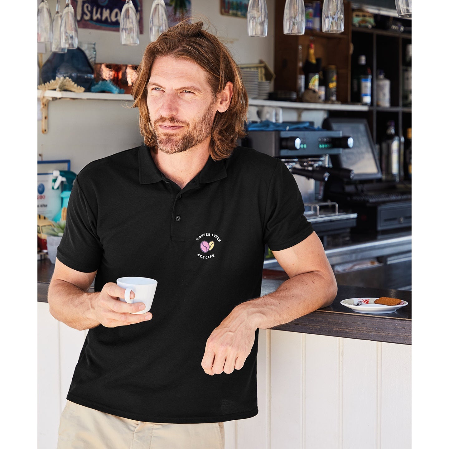 Fruit Of The Loom 65/35 Polo - Dark Heather Grey