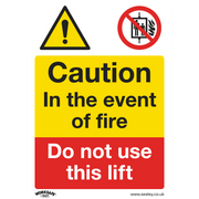 Sealey Warning Safety Sign - Caution Do Not Use Lift - Rigid Plastic