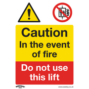 Sealey Warning Safety Sign - Caution Do Not Use Lift - Self-Adhesive Vinyl - Pack of 10
