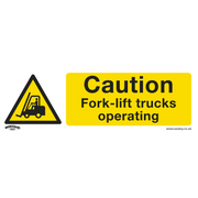 Sealey Warning Safety Sign - Caution Fork-Lift Trucks - Self-Adhesive Vinyl