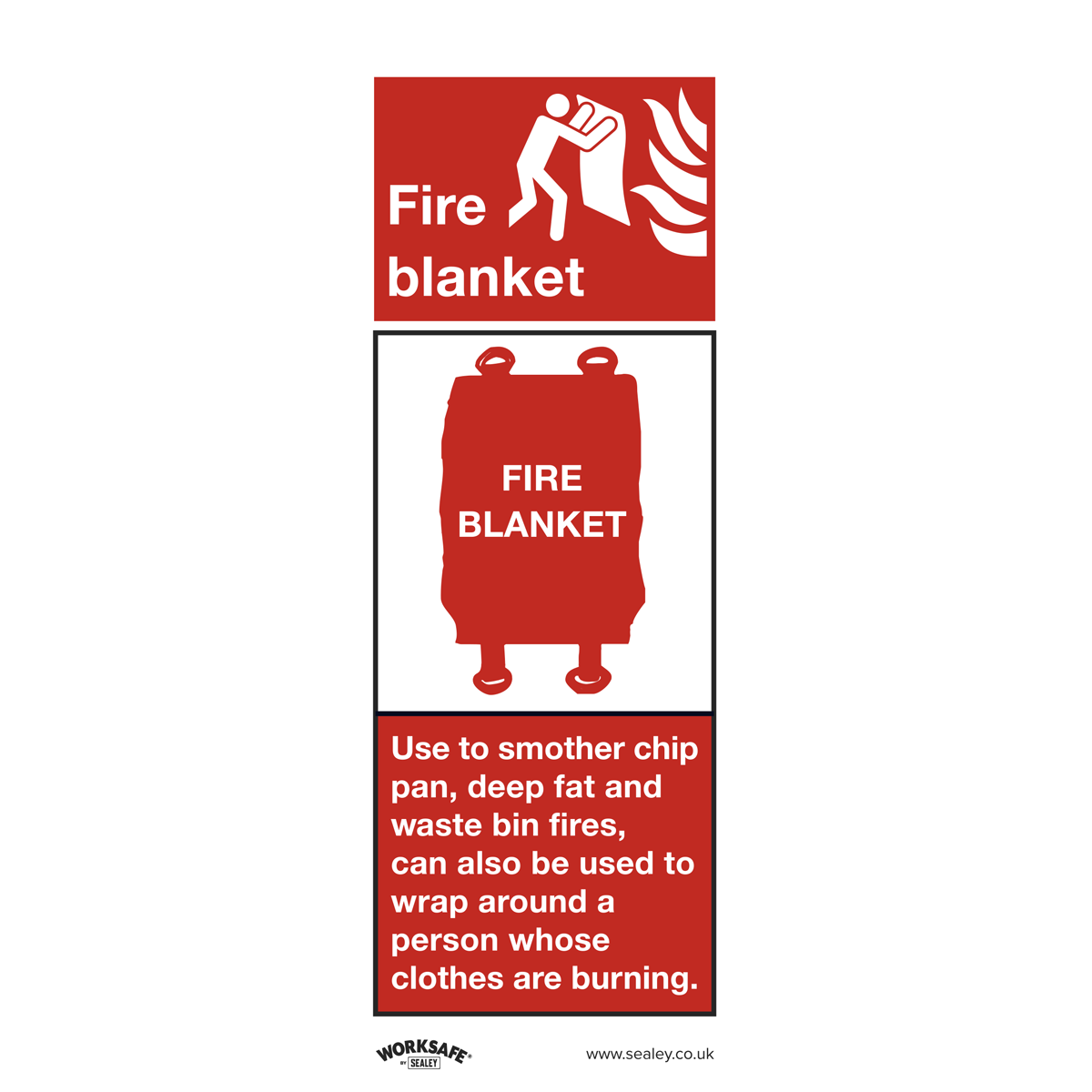 Sealey Safe Conditions Safety Sign - Fire Blanket - Self-Adhesive Vinyl
