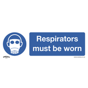 Sealey Mandatory Safety Sign - Respirators Must Be Worn - Self-Adhesive Vinyl - Pack of 10