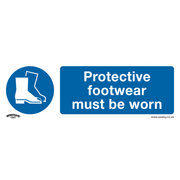 Sealey Mandatory Safety Sign - Protective Footwear Must Be Worn - Self-Adhesive Vinyl - Pack of 10