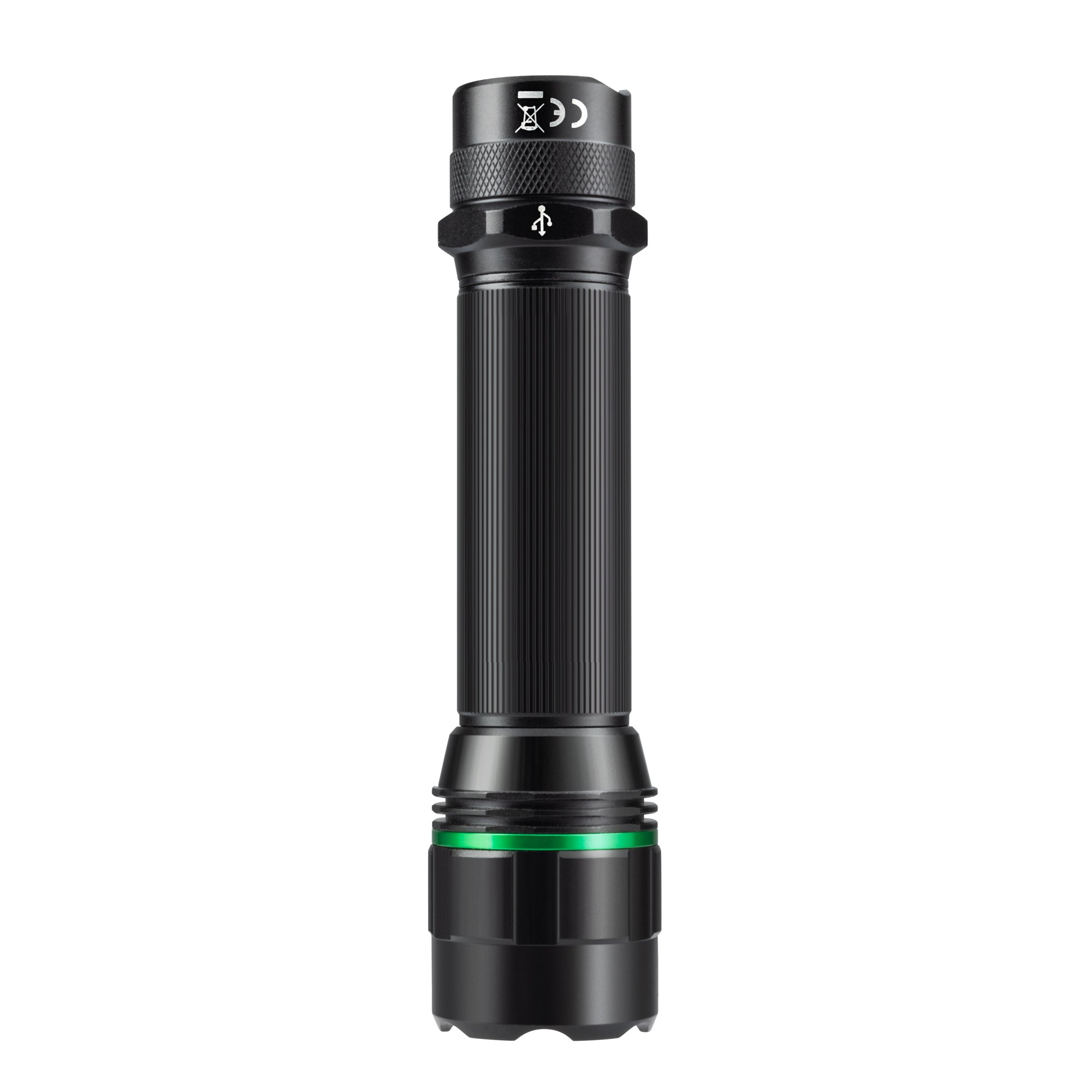 Scruffs Swiss-Tech Rechargeable Focus LED Flashlight - USB Rechargeable Zoom Torch - 18650 & 3 x AAA Compatible