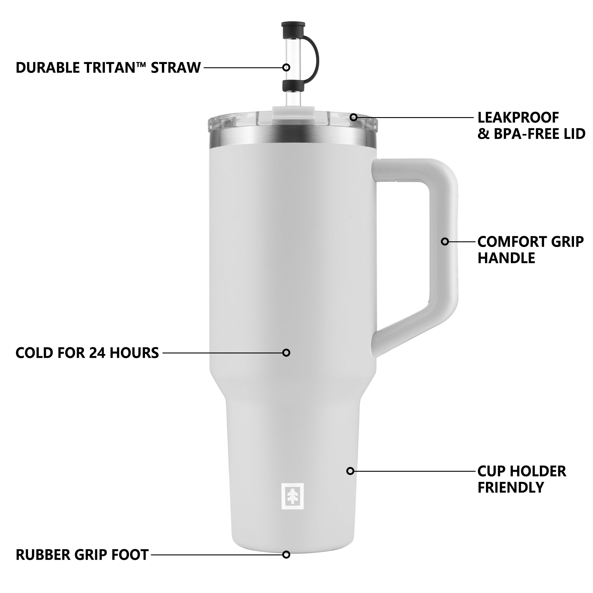 Scruffs Swiss-Tech Zelda 1180ml (40oz) Triple Insulated Stainless Steel Water Bottle with Straw