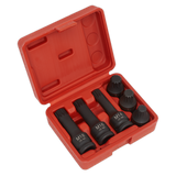 Sealey Impact Spline Socket Bit Set 6pc 1/2"Sq Drive SX052