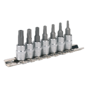Sealey TRX-TS* Security Socket Bit Set 7pc 1/4"Sq Drive