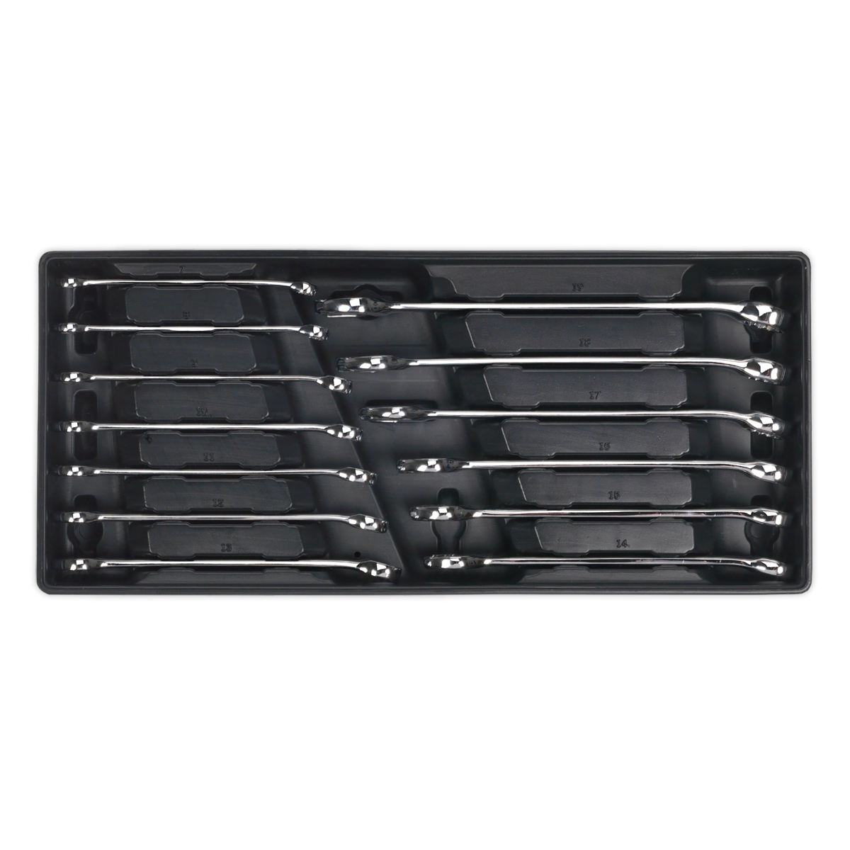 Sealey Tool Tray with Combination Spanner Set 13pc Metric