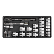 Sealey Tool Tray with Socket Set 26pc 1/2"Sq Drive TBT21