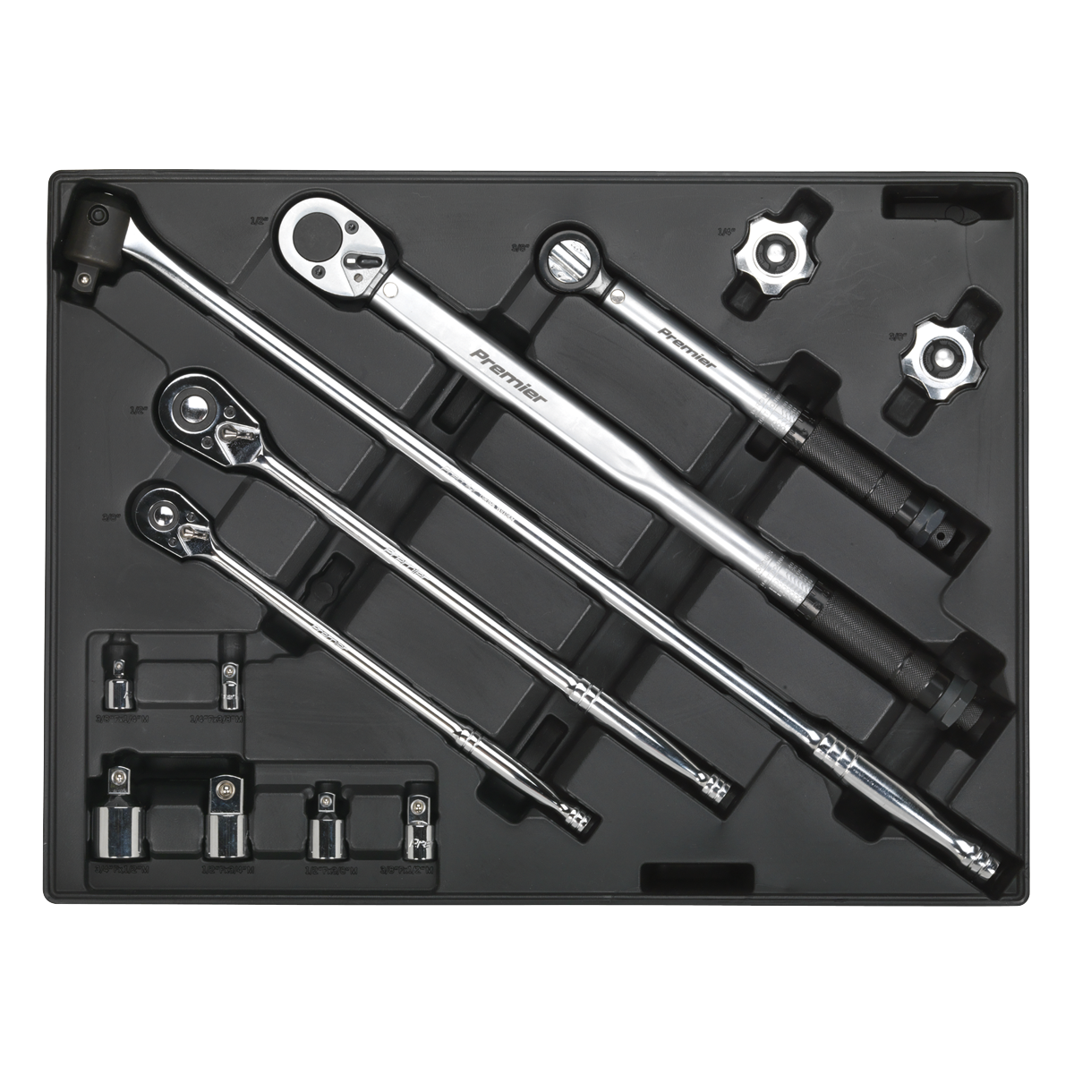 Sealey Tool Tray with Ratchet, Torque Wrench, Breaker Bar & Socket Adaptor Set 13pc