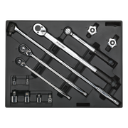 Sealey Tool Tray with Ratchet, Torque Wrench, Breaker Bar & Socket Adaptor Set 13pc