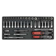 Sealey Tool Tray with Socket Set 43pc 1/4"Sq Drive TBT33